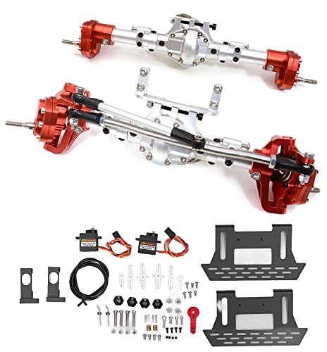 Integy RC Modell 1/10 Crawler Achsen mit Portalen, Servos & Remote Diff-Locks (Req. Transfer Case) von Integy