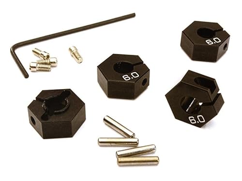 RC Model 12mm Hex Wheel (4) Hub 6mm Thick for Traxxas 1/10, Axial, Tamiya, TC & Drift von Integy