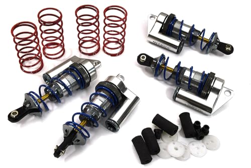 RC Model Billet Machined MSR6 Silver Piggyback Shock (4) for Traxxas 1/10 Jato (L=81mm) von Integy