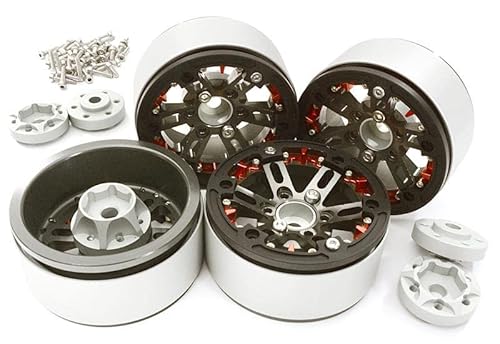 RC Model CNC-Machined Aluminum 1.9 D6 Spoke Wheels w/ 0 & +6 Adapters for Traxxas TRX-4 von Integy