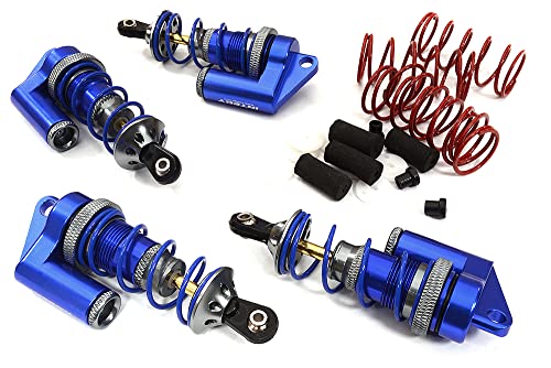 RC Model CNC Machined MSR6 Blue Piggyback Shock (4) for Traxxas 1/10 Jato (L=81mm) von Integy