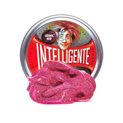 Intelligente Knete - Das Original! Cosmic Red mit Glitzer-Effekt - Kinderknete und Therapieknete in einem - besser als jeder Stressball! Für Kinder und Erwachsene (Standard-Dose, 80g) von Intelligente Knete