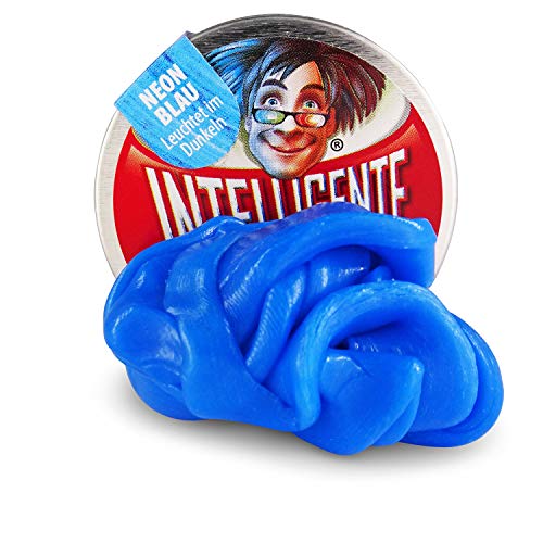 Intelligente Knete - Das Original! Neon-Blau - Leuchtet im Dunkeln - Kinderknete und Therapieknete in einem - besser als jeder Stressball! Für Kinder und Erwachsene (Kleine Dose, 18g) von Intelligente Knete