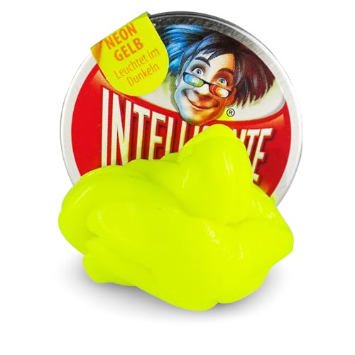 Intelligente Knete - Das Original! Neon-Gelb - Leuchtet im Dunkeln - Kinderknete und Therapieknete in einem - besser als jeder Stressball! Für Kinder und Erwachsene (Kleine Dose, 18g) von Intelligente Knete