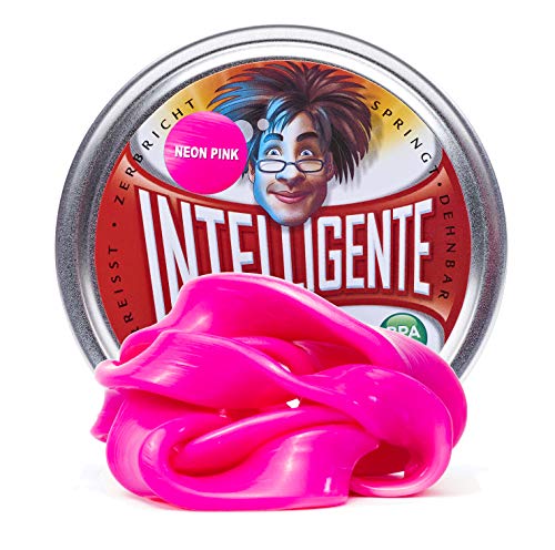 Intelligente Knete - Das Original! Neon-Pink - Leuchtet im Dunkeln - Kinderknete und Therapieknete in einem - Besser als jeder Stressball! Für Kinder und Erwachsene (Standard-Dose, 80g) von Intelligente Knete