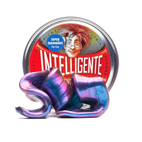 Intelligente Knete - Das Original! Super-Skarabäus mit Flip-Flop-Effekt - Kinderknete und Therapieknete in einem - Besser als jeder Stressball! Für Kinder und Erwachsene (Standard-Dose, 80g) von Intelligente Knete