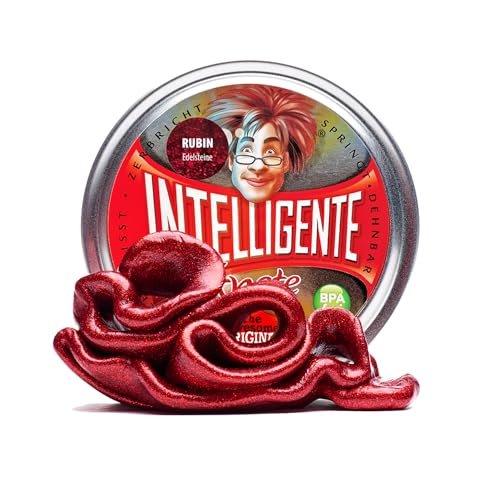 Intelligente Knete - Das Original! Rubin mit Glitzer-Effekt - Kinderknete und Therapieknete in einem - Besser als jeder Stressball! Für Kinder und Erwachsene (Standard-Dose, 80g) von Intelligente Knete