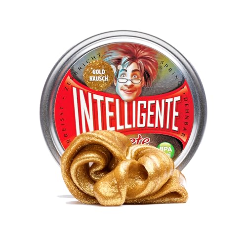 Intelligente Knete - Das Original! Goldrausch mit Glitzer-Effekt - Kinderknete und Therapieknete in einem - besser als jeder Stressball! Für Kinder und Erwachsene (Standard-Dose, 80g) von Intelligente Knete