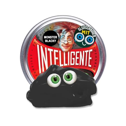 Intelligente Knete - Das Original! Monster Blacky mit Glubschaugen - Kinderknete und Therapieknete in einem - Besser als jeder Stressball! Für Kinder und Erwachsene (Standard-Dose, 80g) von Intelligente Knete