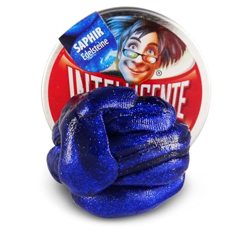 Intelligente Knete - Das Original! Saphir mit Glitzer-Effekt - Kinderknete und Therapieknete in einem - besser als jeder Stressball! Für Kinder und Erwachsene (Kleine Dose, 18g) von Intelligente Knete