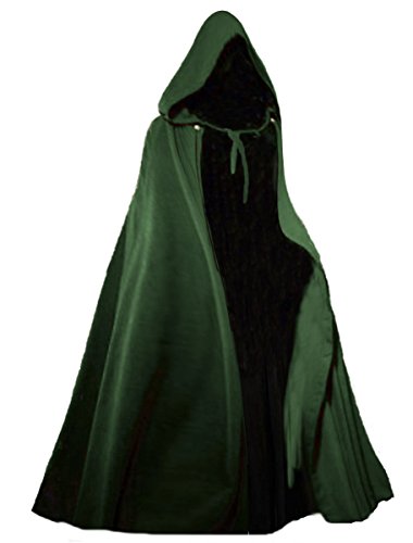 Dark Dreams Gothic Mittelalter LARP Langer Kapuzenumhang Cape Unisex Sinistra, Farbe:grün, Größe:Freesize von Inter