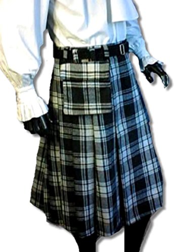 Inter Moden Mittelalter Tartan Schottenrock - Herren Xeledur XL/schwarz / weiß von Inter