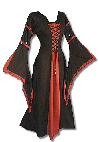 Inter-Moden Mittelalter Zofenkleid - Damen Kelsi XXL/schwarz/rot von Inter-Moden