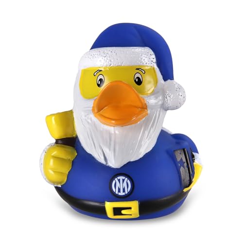 Inter - Interistische Quietscheente aus Gummi, Weihnachtsversion. Geeignet für Badezimmer oder als Sammlerstück - für alle interistischen Fans - Offizielles Produkt Inter von Inter