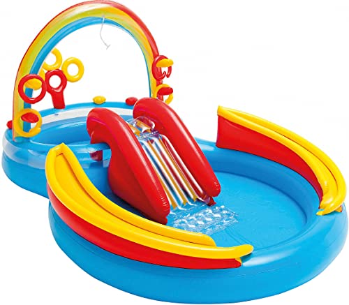 Aufblasbarer Pool für Kinder, Intex Spielplatz, Regenbogen, 297 x 135 x 193 cm, 381 l von Intex