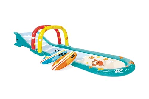 INTEX 【Aufblasbare Surf-Spaßrutsche】 Enthält Zwei aufblasbare Surf Riders - Eingebauter Wassersprüher - 561,3 x 137,2 x 99,1 cm - ab 6 Jahren von Intex