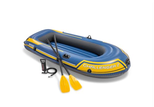 Intex 68367NP - Aufblasbares Schlauchboot Challenger 2, 2 Personen, mit Zubehör, PVC, Blau, 236x114x41 cm von Intex