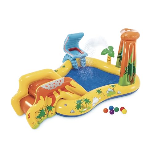 Intex 57444NP - Aufblasbarer Play Center Dinosaurier, Vinyl, Mehrfarbig, 249x191x109 cm von Intex