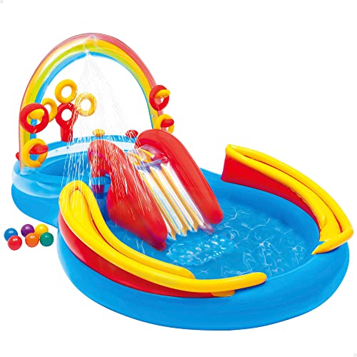 Intex Rainbow Ring Play Center - Kinder Aufstellpool - Planschbecken - 297 x 193 x 135 cm - Für 3+ Jahre 57453NP Mehrfarbig 297x193x135 cm von Intex