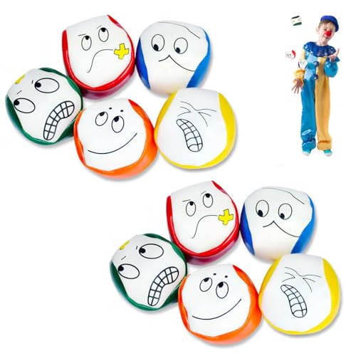 Invasye Jonglierbälle für Anfänger, 10 Stück Jonglierball Set, Kreative Lustige Pädagogische Jonglierbälle zum Ballspielen, Juggling Balls Jonglieren für Kinder & Erwachsene, Langlebig & Weich von Invasye