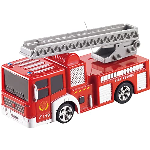 Invento 500070 Mini Fire Truck RC Einsteiger Modellauto Elektro Einsatzfahrzeug, Rot von Invento