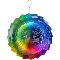 Kinetic Art 110260 - Kinetic Art: Metal Hanging Wind Spinner, Metall Windspiel 30x38cm, 3D Rainbow Fountain von Invento