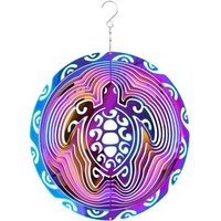 Kinetic Art 110263 - Kinetic Art: Metal Hanging Wind Spinner, 3D Vibrant Turtle von Invento