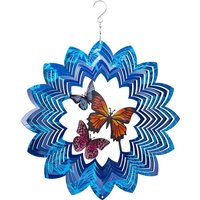 Kinetic Art 110264 - Kinetic Art: Metal Hanging Wind Spinner, 3D Butterflies von Invento