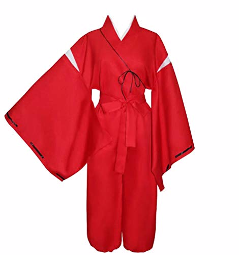 Inuyasha Cosplay-Kostüm für Herren (ohne Kette), Rot L 167/173 cm (Taille (100 cm) von Inyasha