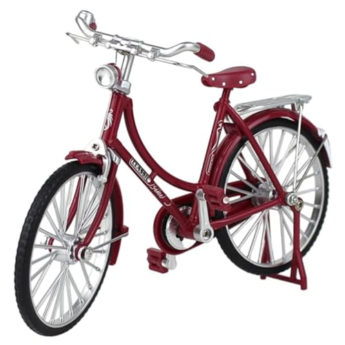 Inyetri Deko Fahrrad Miniatur Mini Fahrrad Modell Spielzeug 1:10 Vintage-Fahrradmodell Fahrrad Miniatur Modell für Kinderspielzeug, Geschenke und Dekoration (Rot) von Inyetri