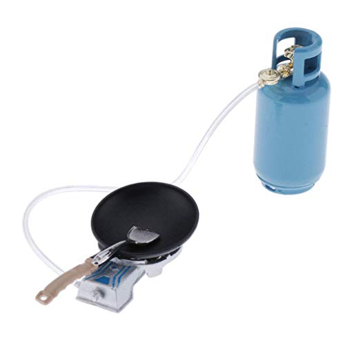 Inzopo 1/12 Puppenhaus Miniatur Funiture Set Simulation Gasherd mit Gastank und Pfanne und Schaufel - für Puppenhaus Küche Dekor Inzopo 1/12 Puppenhaus Miniatur Funiture Set Simulation Gasherd mit Gastank und Pfanne und Schaufel - für Puppenhaus Küche Dekor von Inzopo