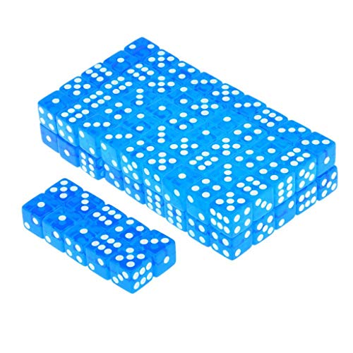 Inzopo 100 x durchscheinende 16 mm sechsseitige Punktwürfel, RPG-Spiele, Blau, XL Inzopo 100 x durchscheinende 16 mm sechsseitige Punktwürfel, RPG-Spiele, Blau, XL von Inzopo