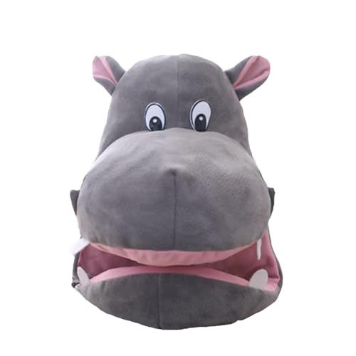 Adjustable Hippo Kostüm Hat, Plüschtier Headgear für Theme Partys und Cosplay, lustige und atmungsaktive Hippo Mütze für Halloween, Weihnachten und Festivals, einzigartiges Tier-Accessoire von Iouyjiu