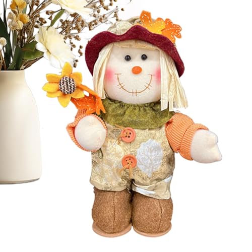 Cute Scarecrow Doll, Festive Thanksgiving Decor, Decorative Fall Harvest Scarecrow Figurine, Handmade Cheerful Autumn Dolls 9.06" for Kids, Home, Living Room Decorations von Iouyjiu