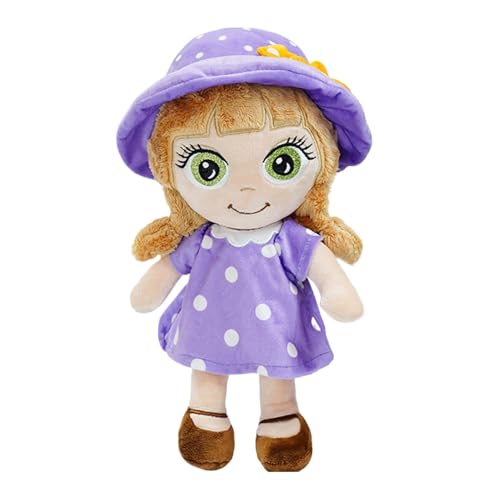 Girl Plush Puppe, Cuddly Plüschtier, Soft Rag Doll, Plüschspielzeug für Mädchen, niedliches Cartoon-Plüschtier, Cartoon-Puppe, gepunktete Dress Puppe, Plüsch-Spielzeug für Kinder, Sleeping Doll Plush von Iouyjiu