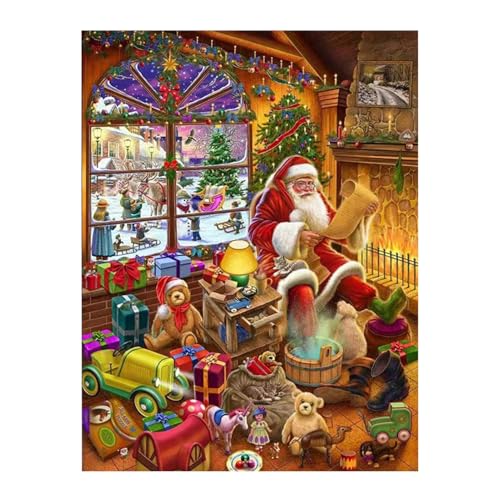 Iouyjiu 1000 Piece Puzzles, Santa Claus Puzzle, Winter Themed Puzzles, Festive Jigsaw Puzzle, Christmas Jigsaw Puzzle for Home Decor And Family Bonding Activities von Iouyjiu