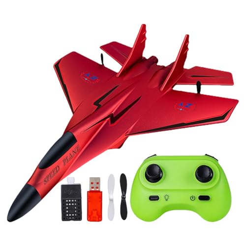 Iouyjiu 2.4GHz RC Fighter Plane Toy Model | Pull Back Foam Aircraft with Light | Remote Control Airplane for Kids & Beginners | Ideal Fighter Toy for Indoor & Outdoor Fun von Iouyjiu