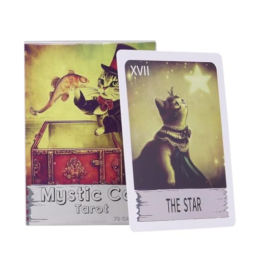 Iouyjiu 78PCS Tarot Deck, Mystic Cat Tarot Cards, Tarot Cards for Beginners, Tarot Cards for Professionals, Fortune Telling Cards, English Tarot Cards, Tarot Cards for Beginners, Professionals von Iouyjiu