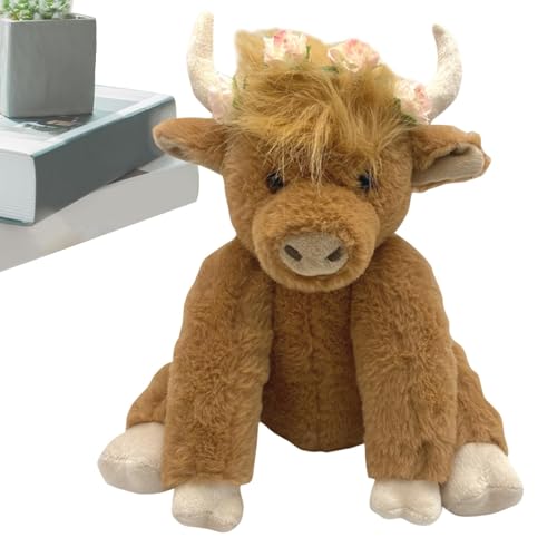 Iouyjiu Brown Yak Plush for Kids, Cozy Highland Cow Plush Toy, Adorable Highland Cow Doll, Highland Cow Toy for All Ages, Soft Brown Cow Plush, Realistic Cattle Plush Doll, Stuffed Highland Cow Toy von Iouyjiu