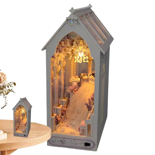Iouyjiu Buch Nook Kits für Erwachsene, Buch Nook | Miniaturhaus Buchend | 3D -Puzzle -Buchend mit LED -Licht, dekoratives Bücherregalzubehör für das Studium Iouyjiu Buch Nook Kits für Erwachsene, Buch Nook | Miniaturhaus Buchend | 3D -Puzzle -Buchend mit LED -Licht, dekoratives Bücherregalzubehör für das Studium von Iouyjiu