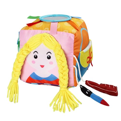 Iouyjiu Bunte Baby-Spielzeug-Box, lustige Sensory Box für Babys, tragbare Plüsch-Lernbox, interaktives weiches Lernen, 5,91 x 5,91 x 5,91 Zoll für Babys, und Mädchen von Iouyjiu