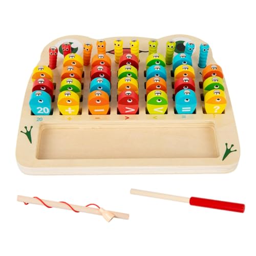 Iouyjiu Buntes Holzfisch-Set, feines Motorskills-Fischspiel, kreatives Spiel-Fischspiel, Fishing Game mit Rods, tragbares Fishing-Spiel, Fishing-Spiel für Preschooler, Kinder Lernspielzeug von Iouyjiu