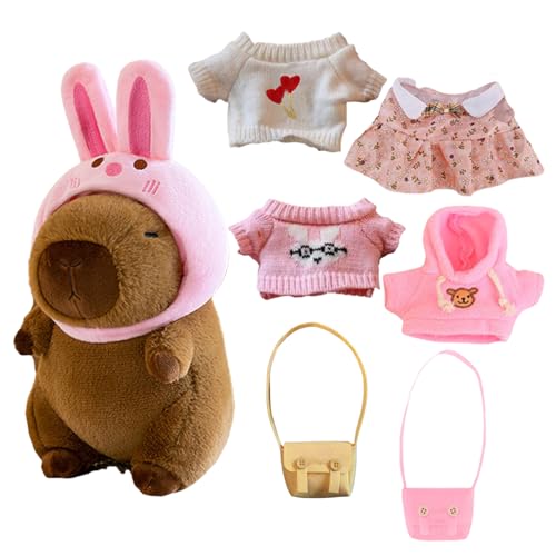 Iouyjiu Capybara Plush Toy with Clothes, Cartoon Stuffed Animal, Cute Dress-Up Doll for Girls, Soft Hugging Capybara Plush, Gift for Birthday, Travel, Bedtime Play, 9 Inches, 1 Set Iouyjiu Capybara Plush Toy with Clothes, Cartoon Stuffed Animal, Cute Dress-Up Doll for Girls, Soft Hugging Capybara Plush, Gift for Birthday, Travel, Bedtime Play, 9 Inches, 1 Set von Iouyjiu