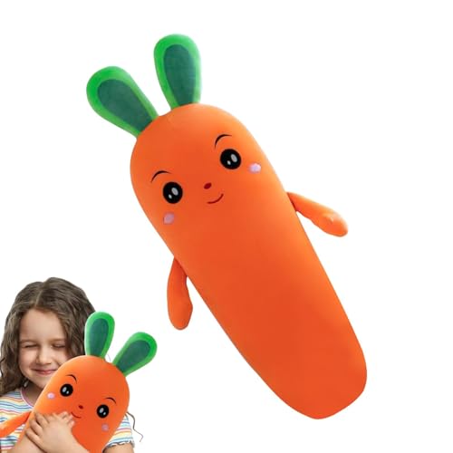 Iouyjiu Carrot Pillow, Unique Cute Stuffed Animal Bunny, Soft Vegetable Plush Toy for Boys and Girls, 27.56 Inches Bed Cushion, Home Decoration Stuffed Animal Plush for Kids and Bedroom Decor von Iouyjiu