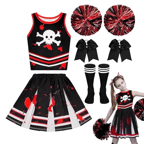 Iouyjiu Cheerleader Kostüm Für Mädchen - Gruseliges Halloween Kostüm | Blutiges Cheerleader Outfit Für Mädchen Bühnenauftritt Thematische Events Karneval Geburtstagsparty Iouyjiu Cheerleader Kostüm Für Mädchen - Gruseliges Halloween Kostüm | Blutiges Cheerleader Outfit Für Mädchen Bühnenauftritt Thematische Events Karneval Geburtstagsparty von Iouyjiu
