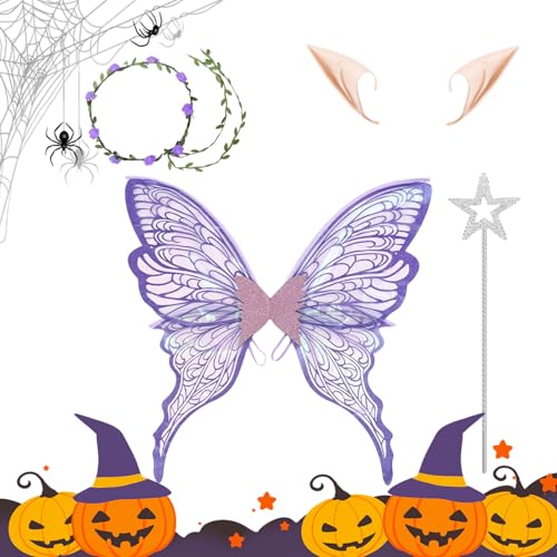 Iouyjiu Cosplay Schmetterlingsfee Outfit,Engelsflügel für Halloween Kostüme & Cosplay - Verkleidungszubehör Mit & Ohren Für Frauen Mädchen Teens Iouyjiu Cosplay Schmetterlingsfee Outfit,Engelsflügel für Halloween Kostüme & Cosplay - Verkleidungszubehör Mit & Ohren Für Frauen Mädchen Teens von Iouyjiu