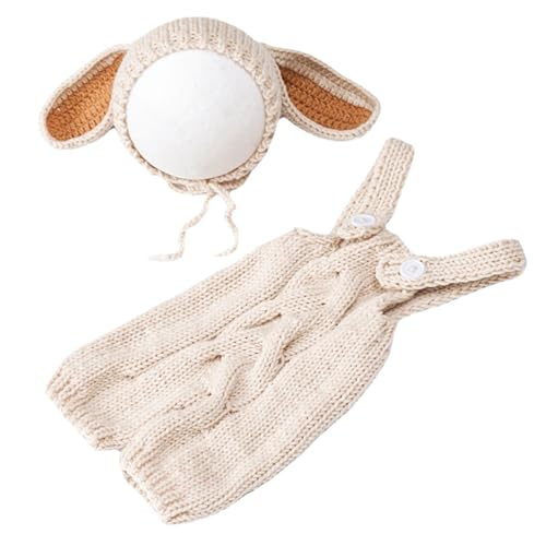 Iouyjiu Cute Baby Photography Kostüm | Animal Bunny Hat Outfit for Photoshoots | Charming Animal Cosplay Baby Kostüm, Ideal Props for Family Gatherings and Memorable Moments von Iouyjiu