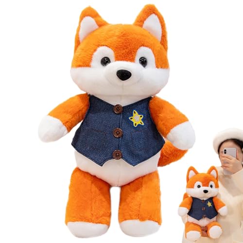 Iouyjiu Cute Stuffed Animal Doll, Big Tail Plushie Toys, 30cm/11.8inch Adorable Soft Animal Plush Toy with Vest, Funny Sleep Companion for Kids and Adults, Cozy Home Decor for Bedrooms von Iouyjiu