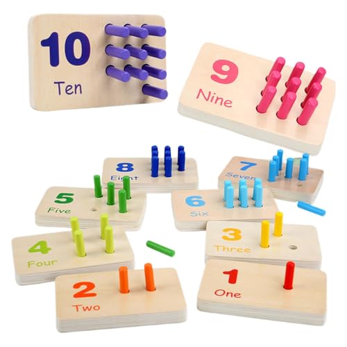 Iouyjiu Einzigartiges Design Math Learning Board, Fun Math Cognition Game, Wooden Educational Math Game, Decorative Mathematics Learning Board 26,6 x 15,7 x 7,8 cm für Wohnzimmer, Kinder, mehrfarbig von Iouyjiu