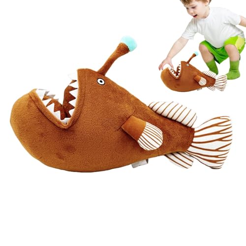 Iouyjiu Fish Plüschtier, Cartoon-Angler Fish, weich gefüllte Puppe, kuscheliges Kissen, niedliches Heimdekor, perfekt für Wohnzimmer, Schlafzimmer, Präsentationen, 30 x 19 cm, 114 g, von Iouyjiu